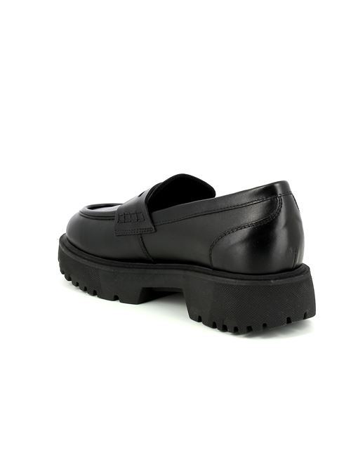 mocassino da donna in pelle nera NERO GIARDINI | I411400D100